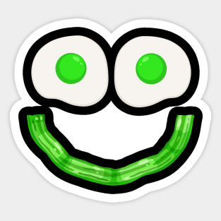 Green Eggs Ham Smile Face Brunch Breakfast Sticker